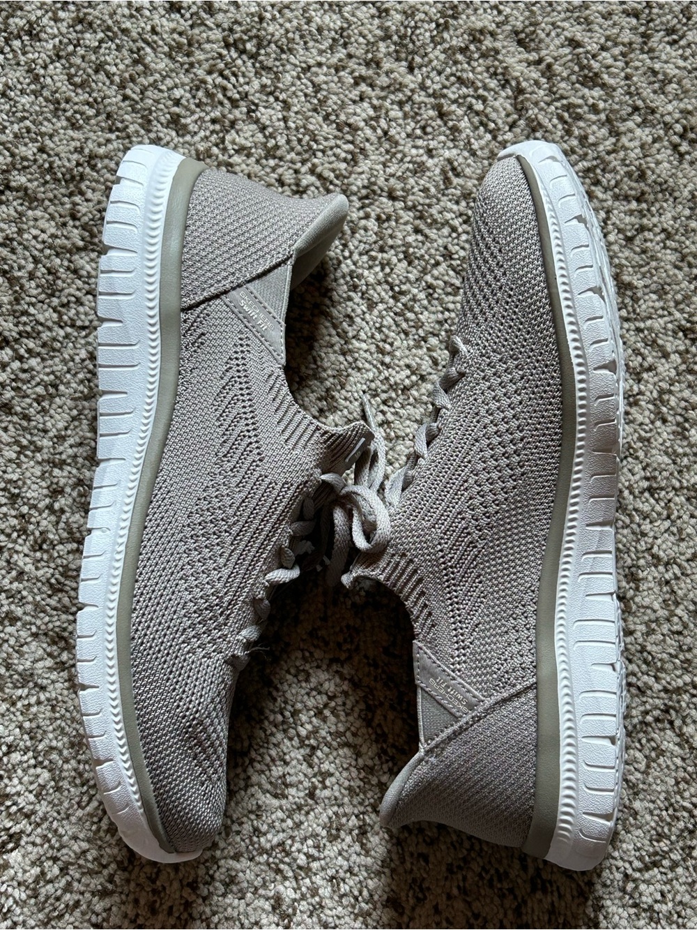 Skechers Virtue Flawless Hands Free Taupe stretch knit sneakers women's size 9 - Picture 4 of 10